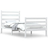 Cadre de lit sans matelas bois de pin massif 100x200 cm blanc