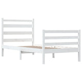 Cadre de lit sans matelas bois de pin massif 100x200 cm blanc