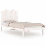 Cadre de lit sans matelas blanc bois massif