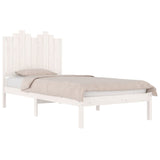 Cadre de lit sans matelas blanc bois massif