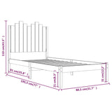 Cadre de lit sans matelas blanc bois massif