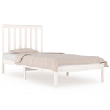 Cadre de lit sans matelas blanc bois massif