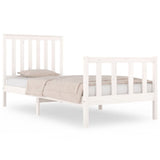 Cadre de lit sans matelas blanc bois massif