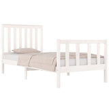 Cadre de lit sans matelas blanc bois massif