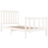 Cadre de lit sans matelas blanc bois massif