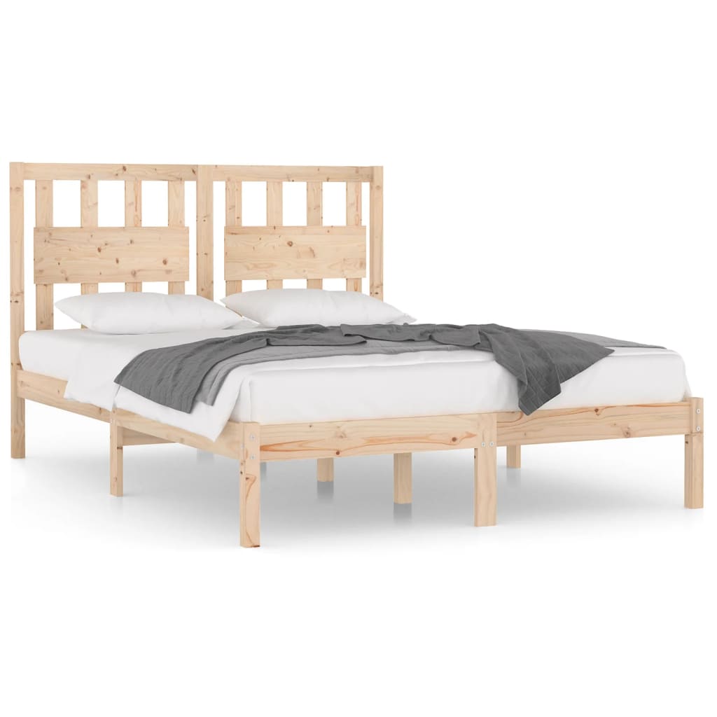 Cadre de lit sans matelas bois massif 140x190 cm