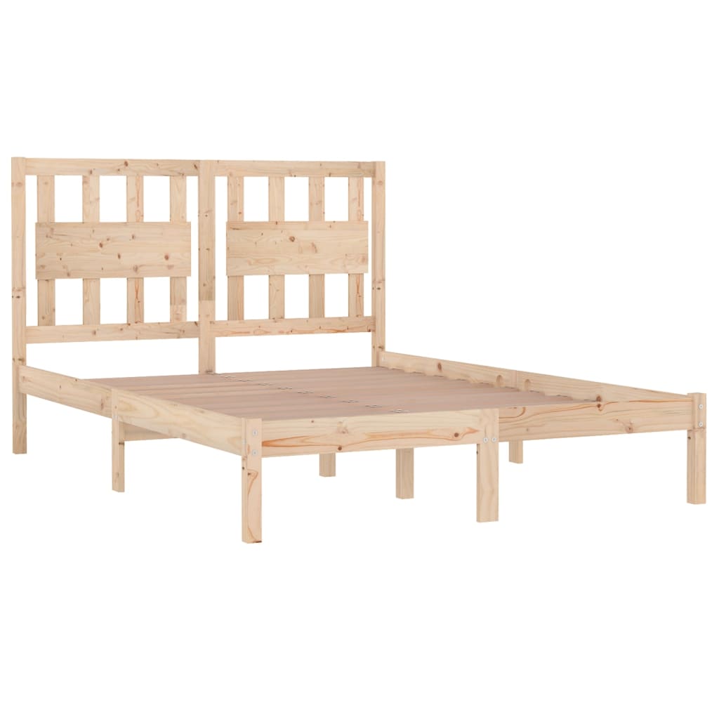 Cadre de lit sans matelas bois massif 140x190 cm