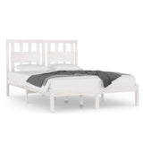 Cadre de lit sans matelas blanc bois massif 140x190 cm