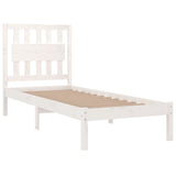 Cadre de lit sans matelas blanc bois massif 90x200 cm