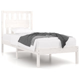 Cadre de lit sans matelas blanc bois massif 100x200 cm