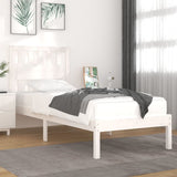 Cadre de lit sans matelas blanc bois massif 100x200 cm