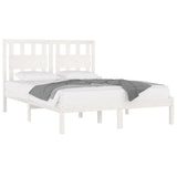 Cadre de lit sans matelas blanc bois massif 120x200 cm