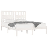 Cadre de lit sans matelas blanc bois massif