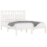 Cadre de lit sans matelas blanc bois massif 200x200 cm