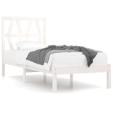 Cadre de lit sans matelas blanc bois massif