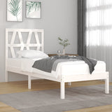 Cadre de lit sans matelas blanc bois massif