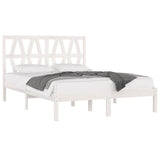 Cadre de lit sans matelas blanc bois massif