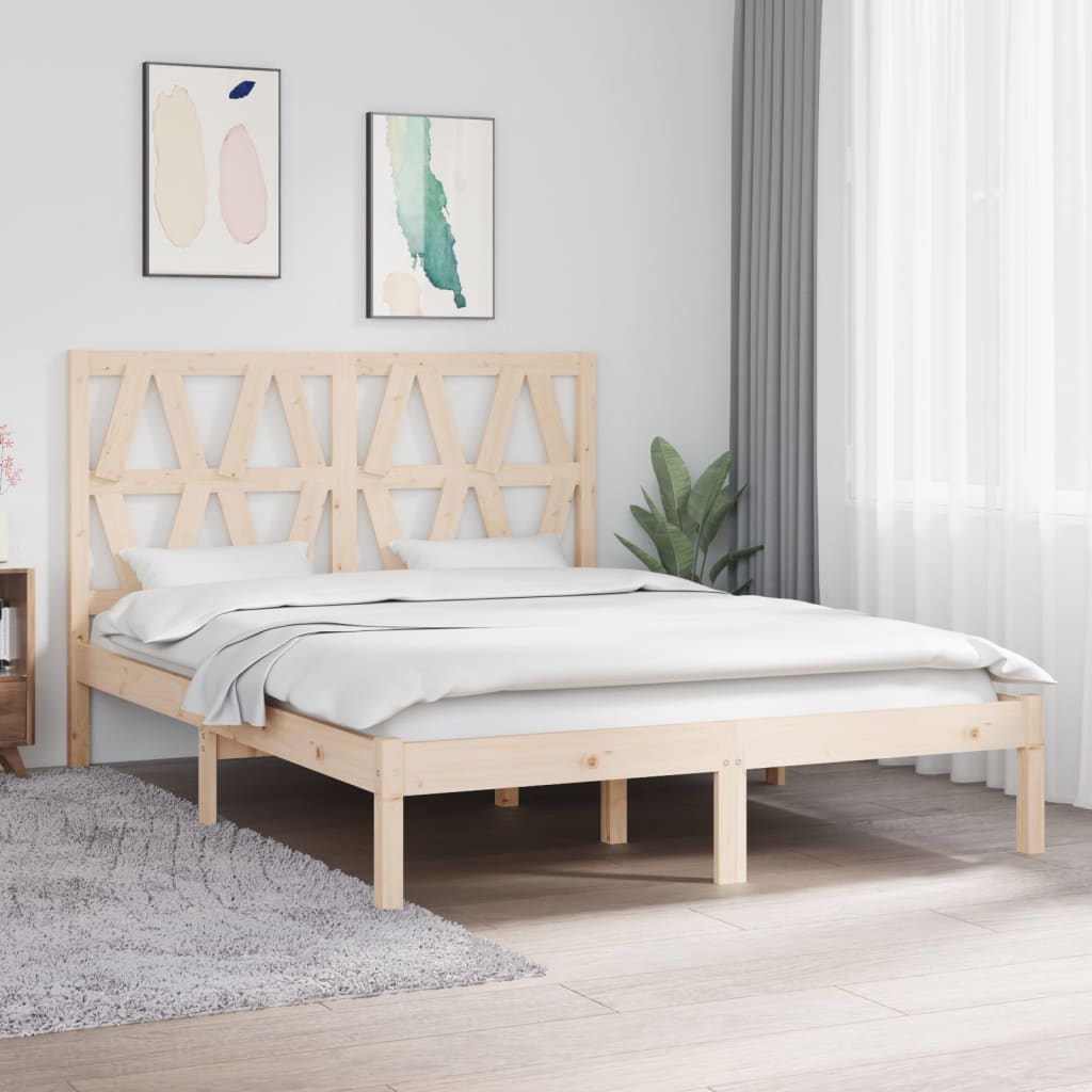 Cadre de lit sans matelas bois massif