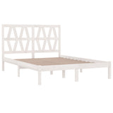 Cadre de lit sans matelas blanc bois massif 140x190 cm