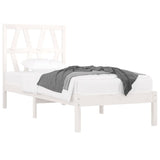 Cadre de lit sans matelas blanc bois massif 90x200 cm