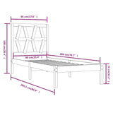 Cadre de lit sans matelas blanc bois massif 90x200 cm