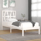 Cadre de lit sans matelas blanc bois massif 90x200 cm