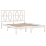 Cadre de lit sans matelas blanc bois massif 140x200 cm