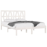 Cadre de lit sans matelas blanc bois de pin massif