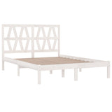 Cadre de lit sans matelas blanc bois de pin massif