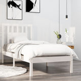 Cadre de lit sans matelas blanc bois massif