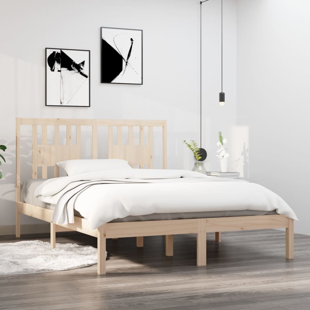 Cadre de lit sans matelas bois massif