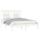 Cadre de lit sans matelas blanc bois massif