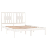 Cadre de lit sans matelas blanc bois massif 140x190 cm