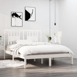 Cadre de lit sans matelas blanc bois massif 140x190 cm