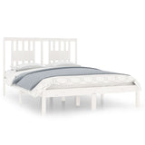 Cadre de lit sans matelas blanc bois massif 120x200 cm