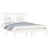 Cadre de lit sans matelas blanc bois massif 120x200 cm