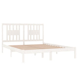 Cadre de lit sans matelas blanc bois massif 140x200 cm