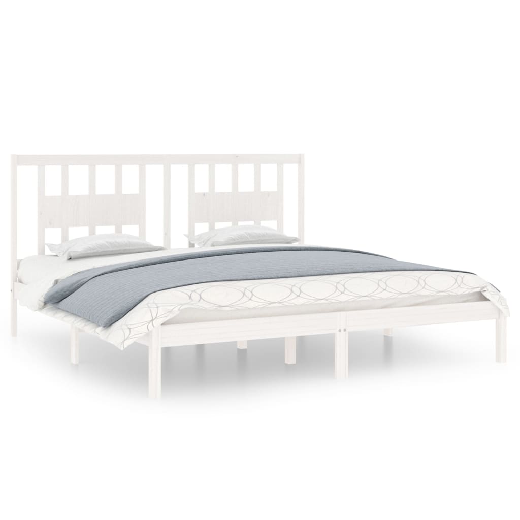 Cadre de lit sans matelas blanc bois massif 200x200 cm