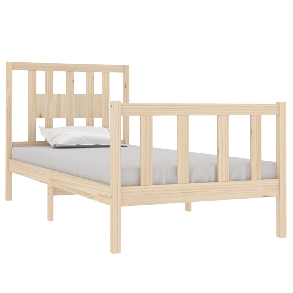 Cadre de lit sans matelas bois massif 90x190 cm