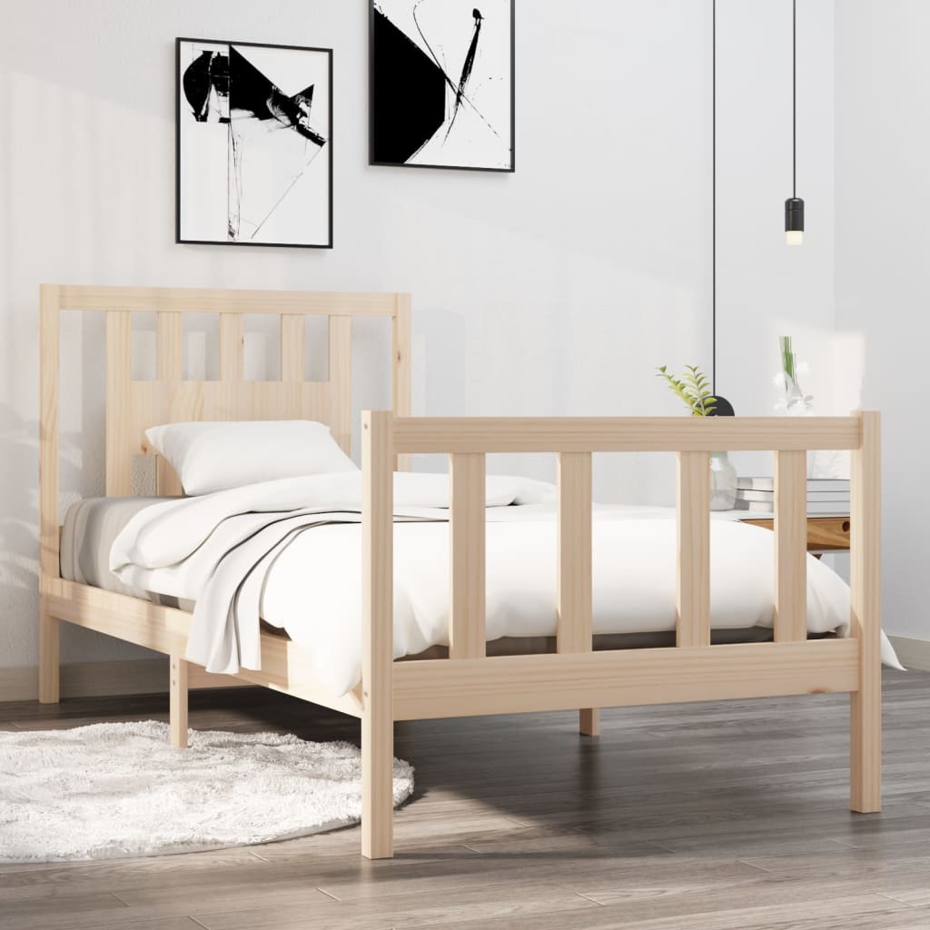 Cadre de lit sans matelas bois massif 90x190 cm