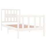 Cadre de lit sans matelas blanc bois massif 90x190 cm