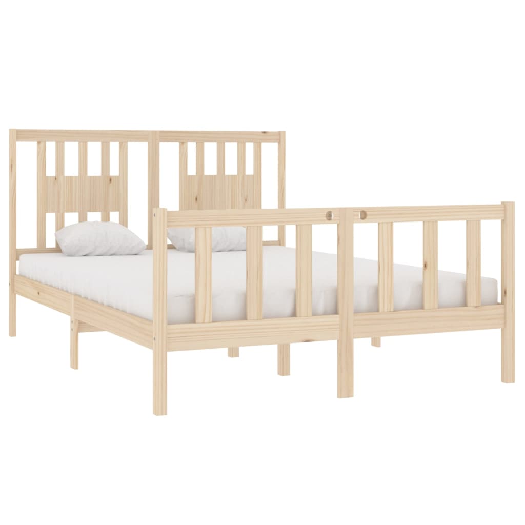 Cadre de lit sans matelas 135x190 cm bois massif