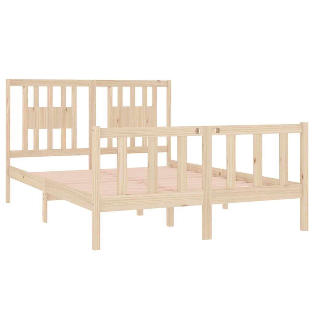 Cadre de lit sans matelas 135x190 cm bois massif