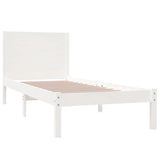 Cadre de lit sans matelas blanc 75x190 cm bois massif