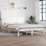 Cadre de lit sans matelas blanc 135x190 cm bois massif