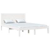 Cadre de lit sans matelas blanc 150x200 cm bois massif