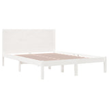 Cadre de lit sans matelas blanc 150x200 cm bois massif