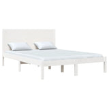 Cadre de lit sans matelas blanc 160x200 cm bois de pin massif