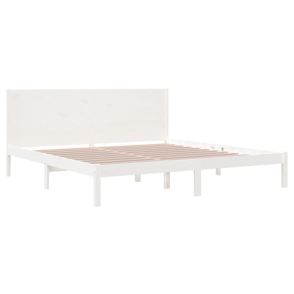 Cadre de lit sans matelas blanc 180x200 cm bois massif