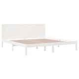 Cadre de lit sans matelas blanc 180x200 cm bois massif